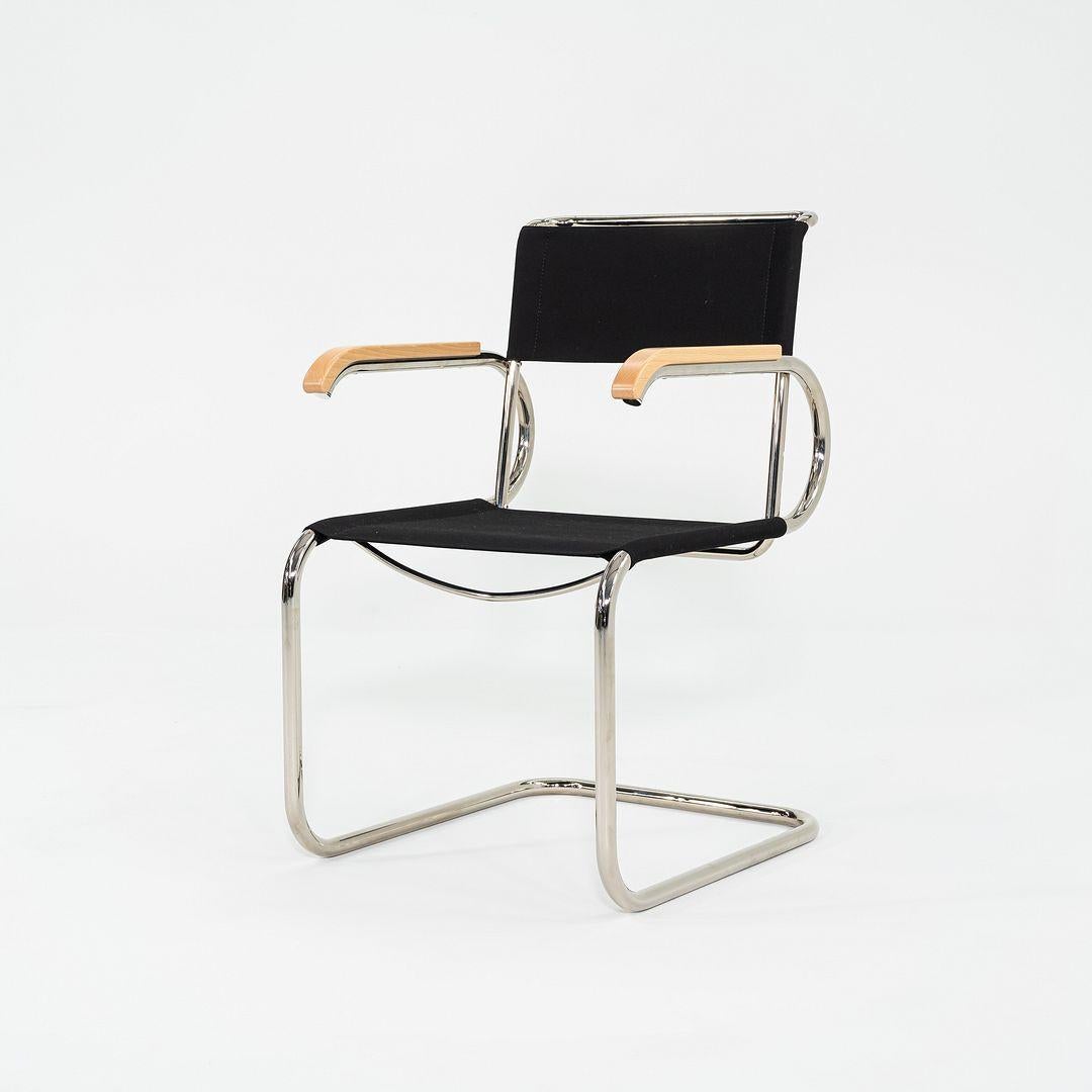 Tedesco 2023 Marcel Breuer per Tecta D40 Poltrona da pranzo in tessuto nero con cromo in vendita