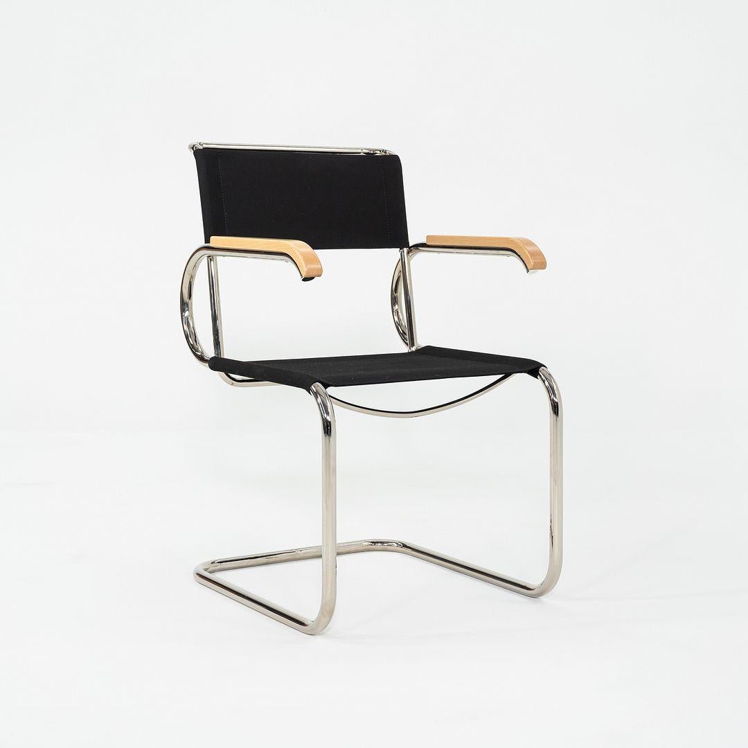XXI secolo e contemporaneo 2023 Marcel Breuer per Tecta D40 Poltrona da pranzo in tessuto nero con cromo in vendita