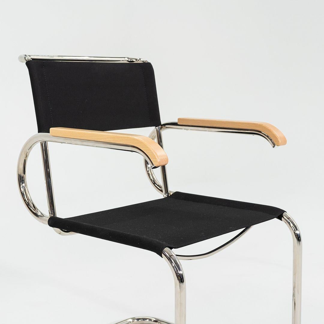 2023 Marcel Breuer per Tecta D40 Poltrona da pranzo in tessuto nero con cromo in vendita 2