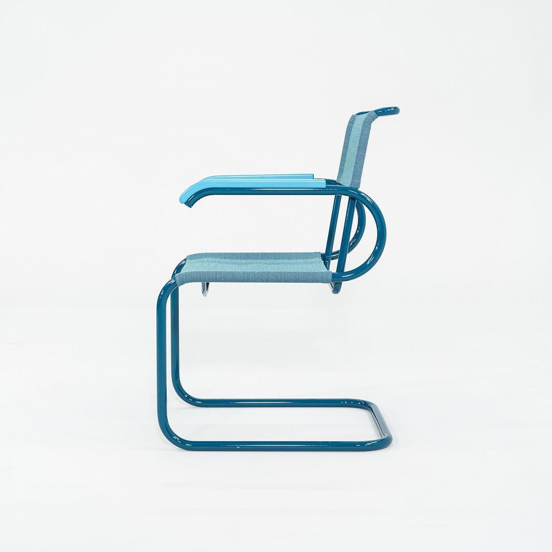 Tedesco 2023 Marcel Breuer per Tecta D40 Poltrona da pranzo con tessuto e struttura blu in vendita