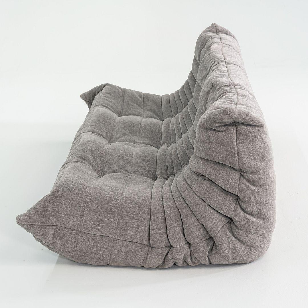 Modern 2023 Michel Ducaroy for Ligne Roset Togo Three Seat Sofa in Lhuis Gris Fabric