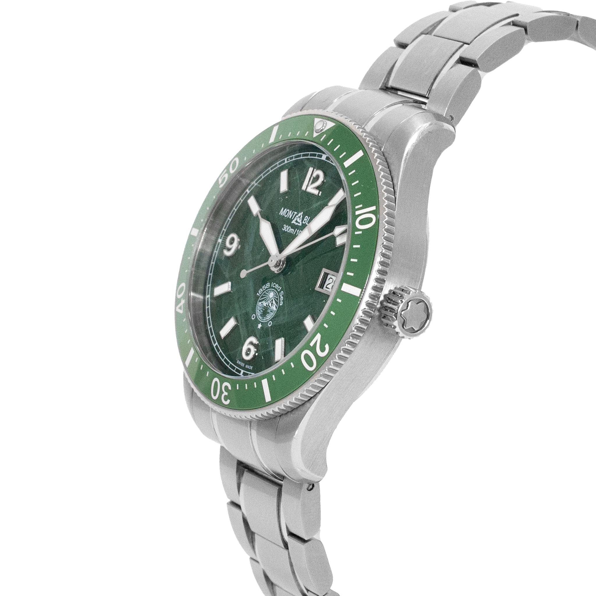 2023 Reloj Montblanc 1858 42MM 129373 Esfera verde Bisel verde Acero Automático en Excelente estado para la venta en Houston, TX