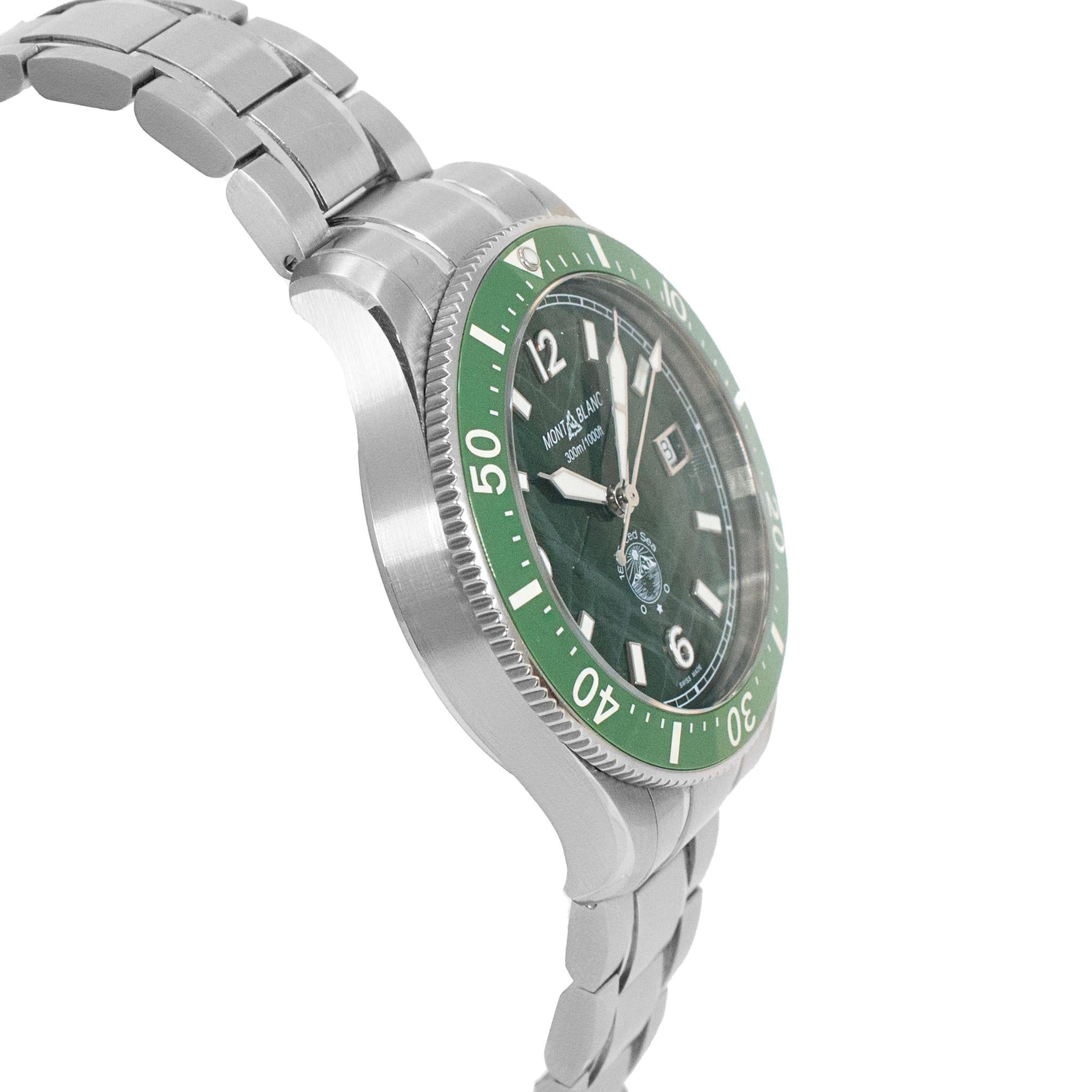 De los hombres 2023 Reloj Montblanc 1858 42MM 129373 Esfera verde Bisel verde Acero Automático en venta