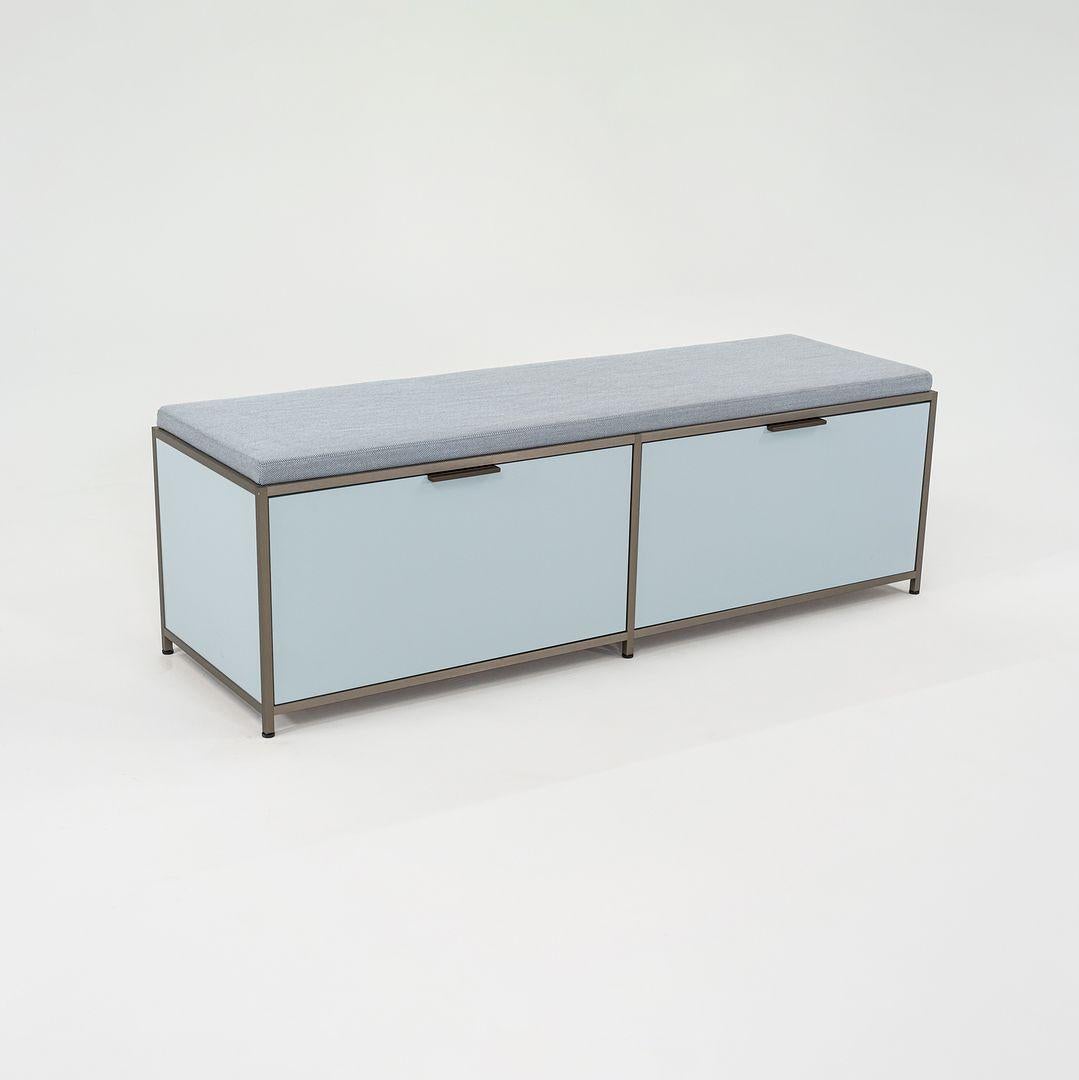 Banc DITA Pagnon & Pelhaitre avec coussin bleu Lavande sur finition en acier, 2023 en vente 3
