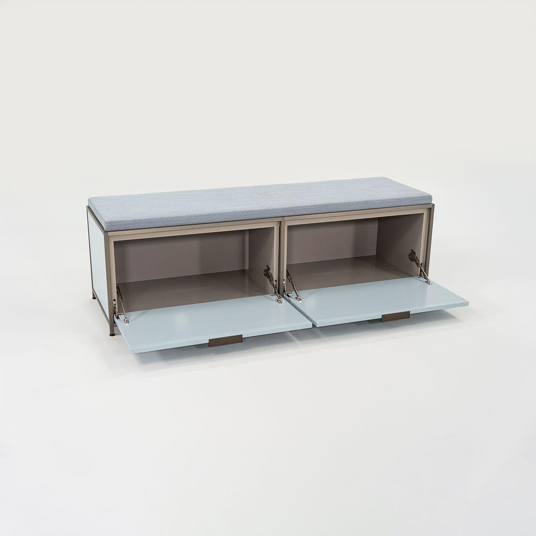 XXIe siècle et contemporain Banc DITA Pagnon & Pelhaitre avec coussin bleu Lavande sur finition en acier, 2023 en vente