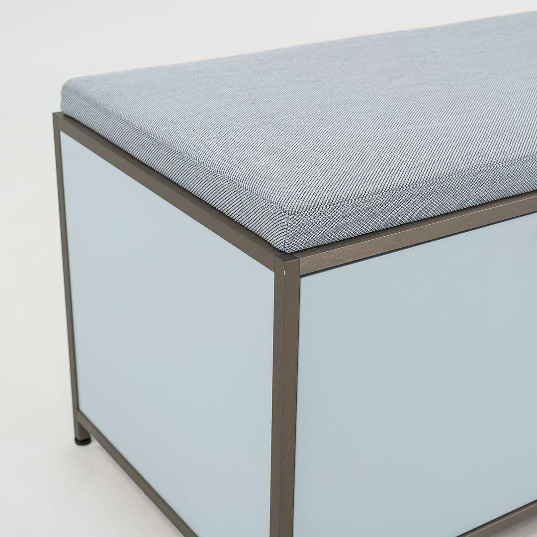 Banc DITA Pagnon & Pelhaitre avec coussin bleu Lavande sur finition en acier, 2023 en vente 2