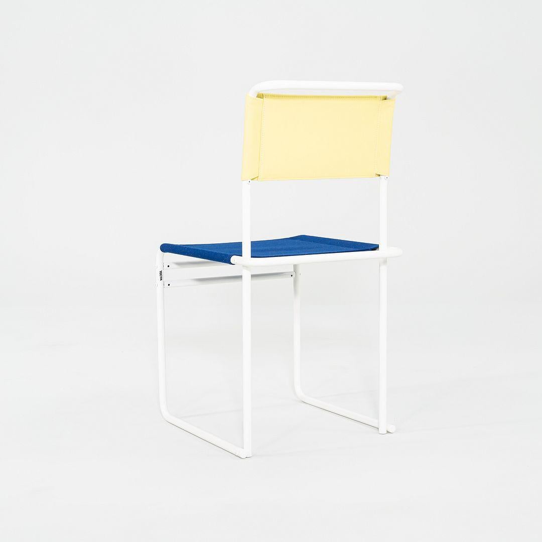 2023 Paire de chaises de salle à manger Marcel Breuer pour Tecta B40 avec tissu jaune/bleu Excellent état - En vente à Philadelphia, PA