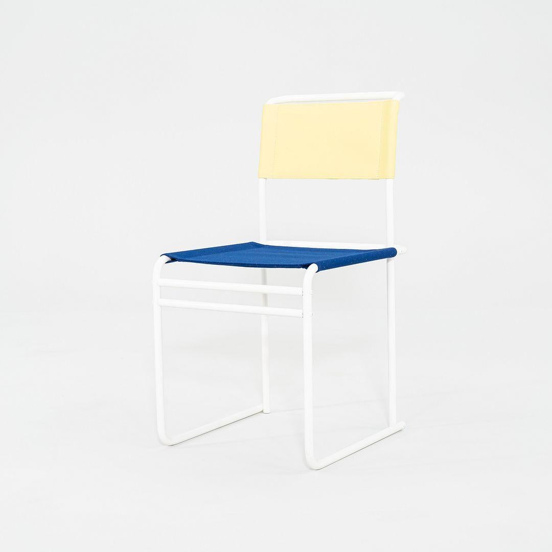 XXIe siècle et contemporain 2023 Paire de chaises de salle à manger Marcel Breuer pour Tecta B40 avec tissu jaune/bleu en vente