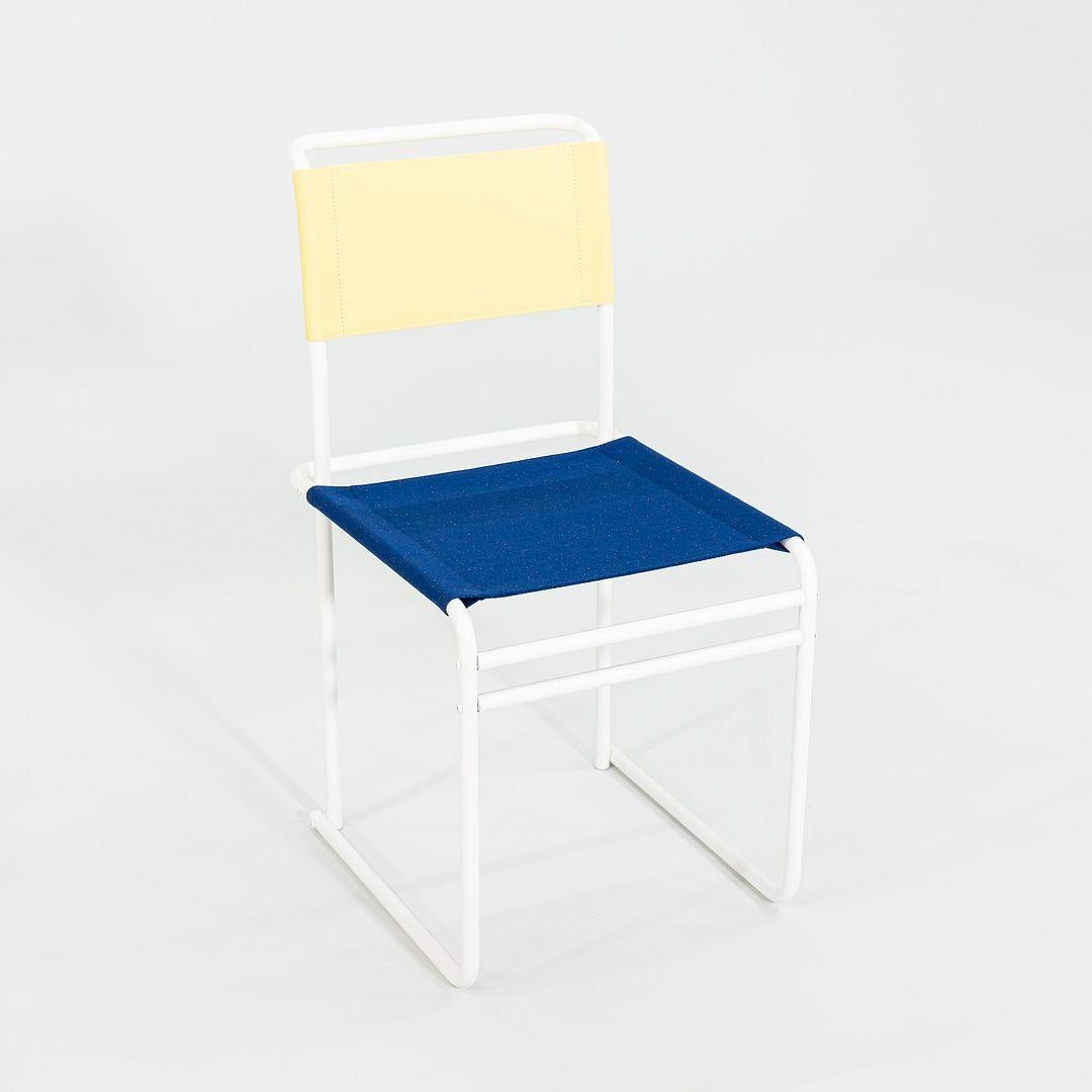 2023 Paire de chaises de salle à manger Marcel Breuer pour Tecta B40 avec tissu jaune/bleu en vente 1