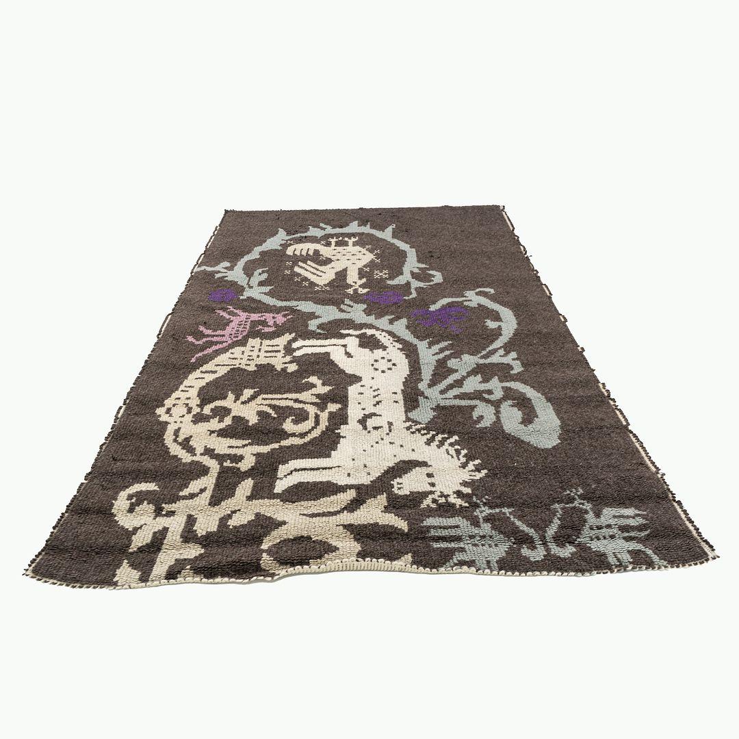2023 Patricia Urquiola for Moroso Sardinian Horse Rug Dark Colours 200x300cm For Sale 4