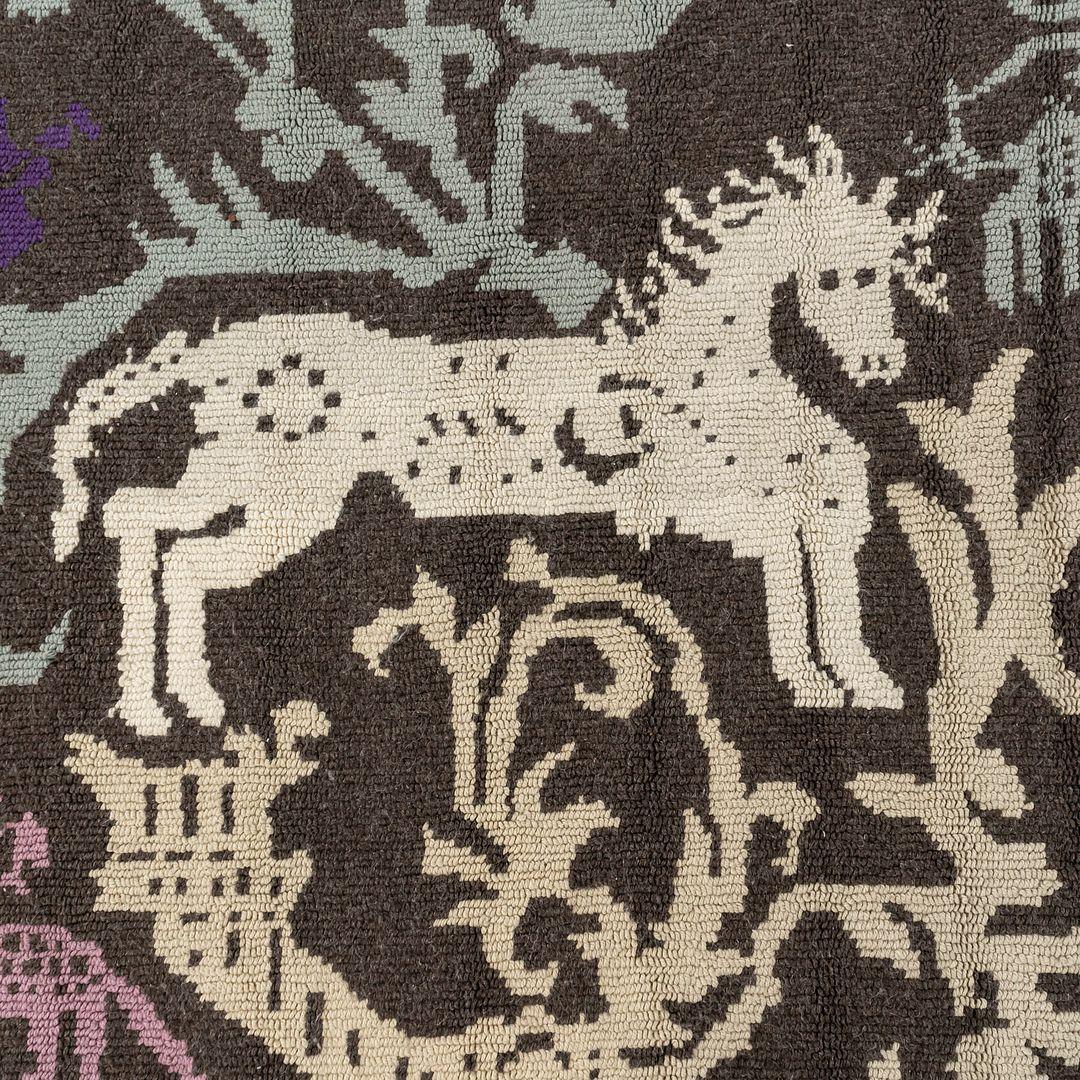 Wool 2023 Patricia Urquiola for Moroso Sardinian Horse Rug Dark Colours 200x300cm For Sale
