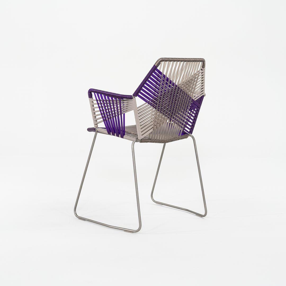 2023 Patricia Urquiola for Moroso Tropicalia Dining Arm Chair in Purple and Grey For Sale 3