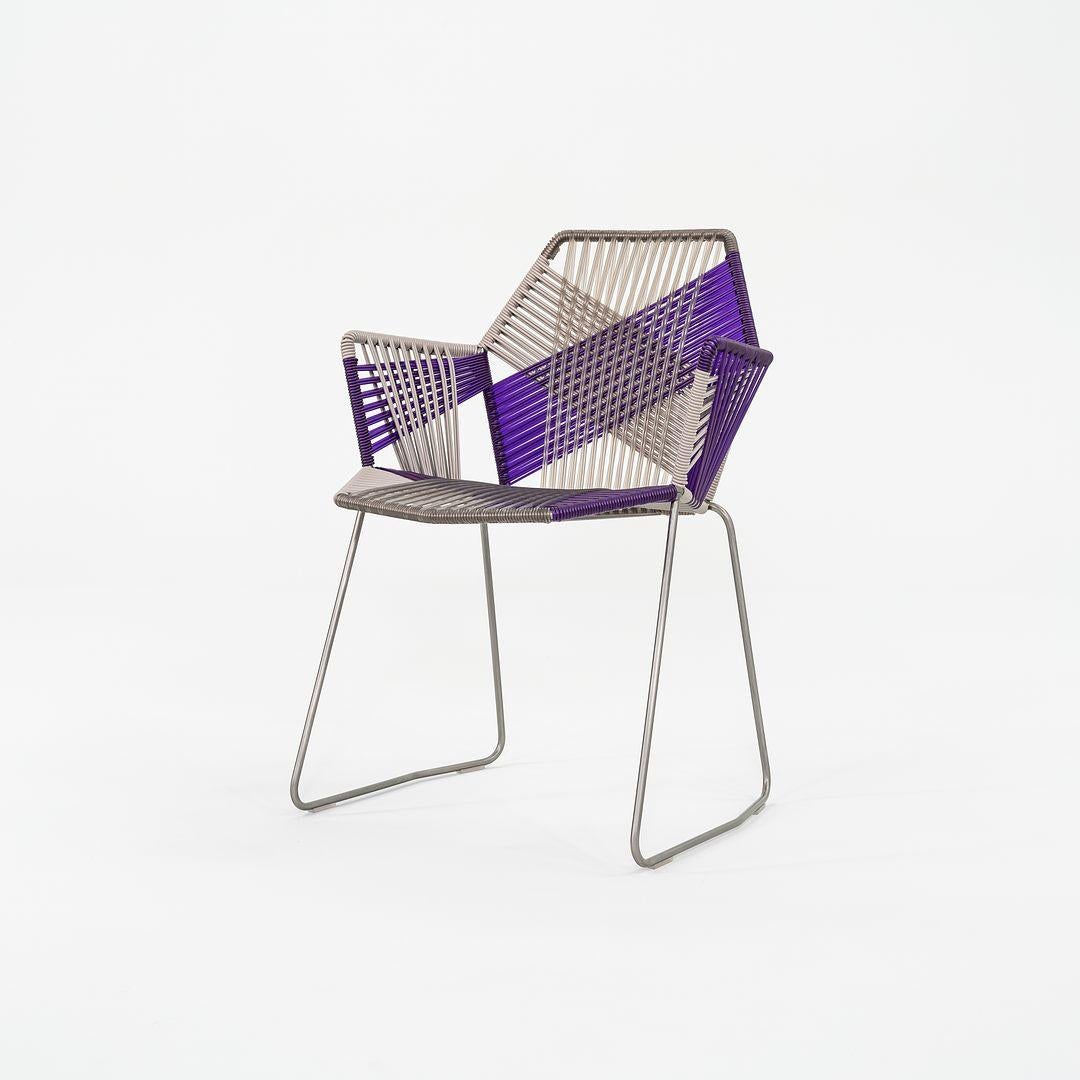 2023 Patricia Urquiola for Moroso Tropicalia Dining Arm Chair in Purple and Grey For Sale 4