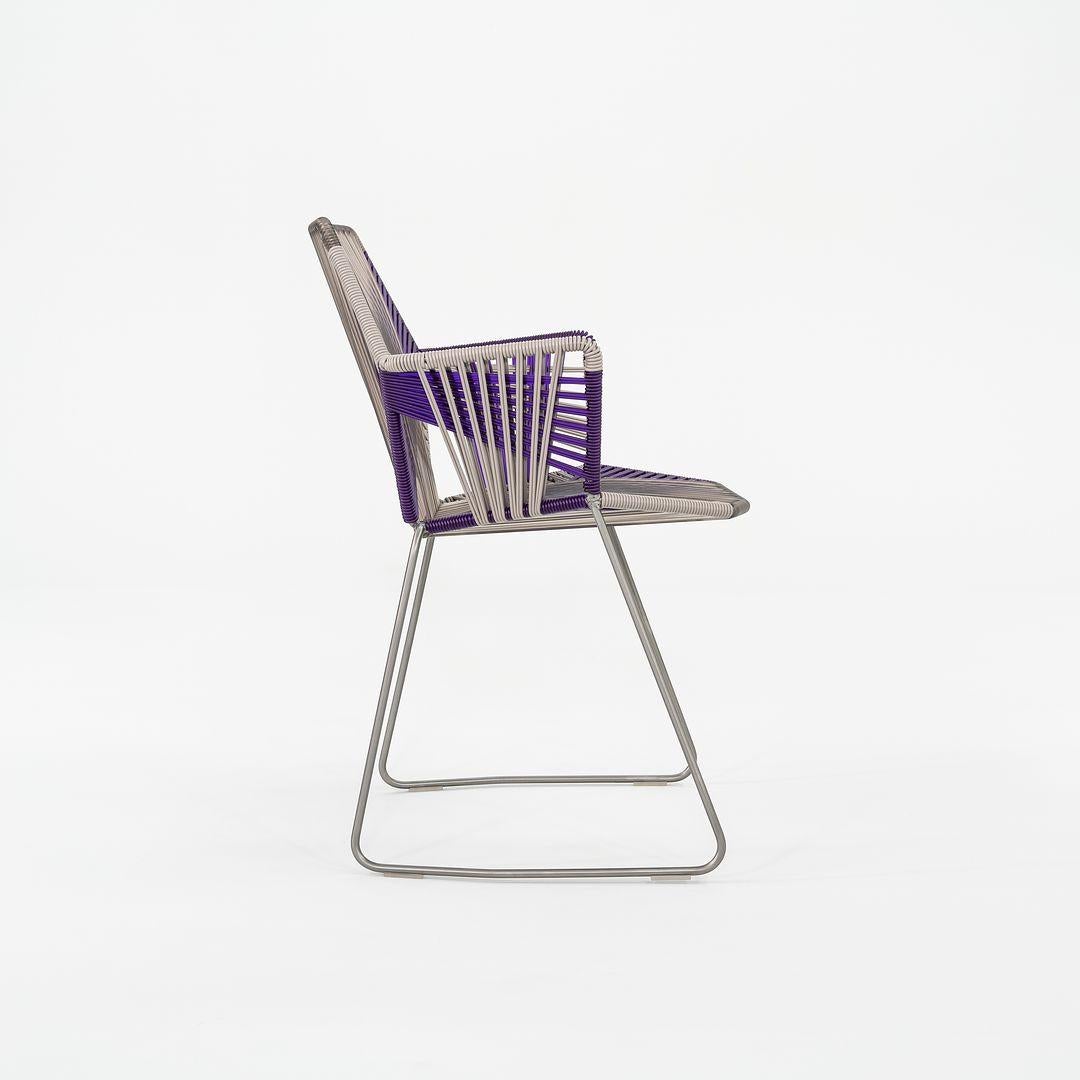 Modern 2023 Patricia Urquiola for Moroso Tropicalia Dining Arm Chair in Purple and Grey For Sale