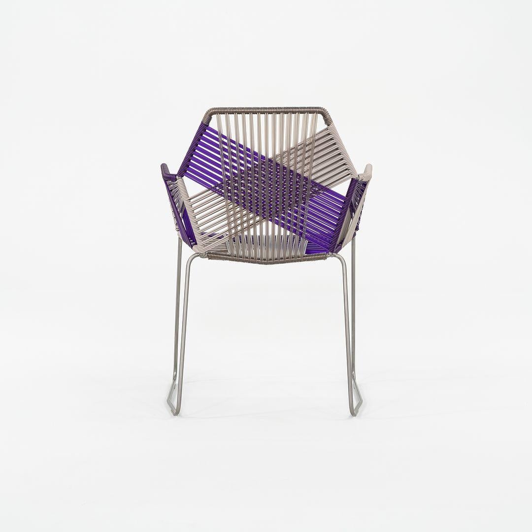 Italian 2023 Patricia Urquiola for Moroso Tropicalia Dining Arm Chair in Purple and Grey For Sale