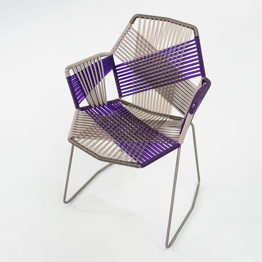 Contemporary 2023 Patricia Urquiola for Moroso Tropicalia Dining Arm Chair in Purple and Grey For Sale