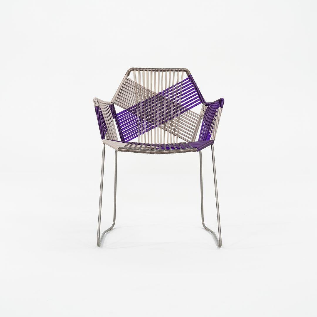 2023 Patricia Urquiola for Moroso Tropicalia Dining Arm Chair in Purple and Grey For Sale 2