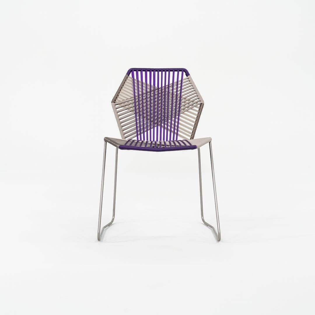 2023 Patricia Urquiola for Moroso Tropicalia Dining Side Chair Purple and Grey For Sale 3