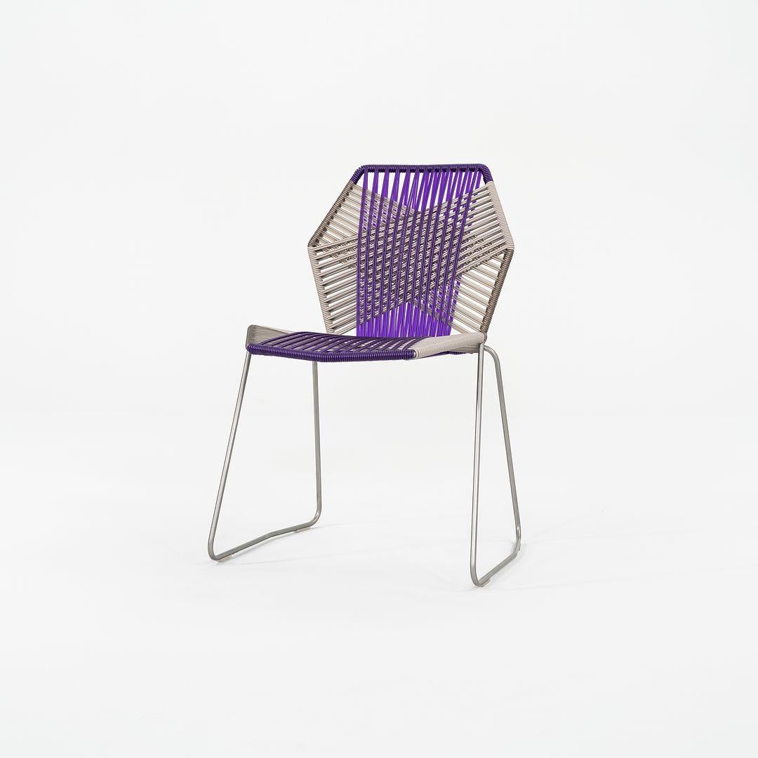 2023 Patricia Urquiola for Moroso Tropicalia Dining Side Chair Purple and Grey For Sale 4