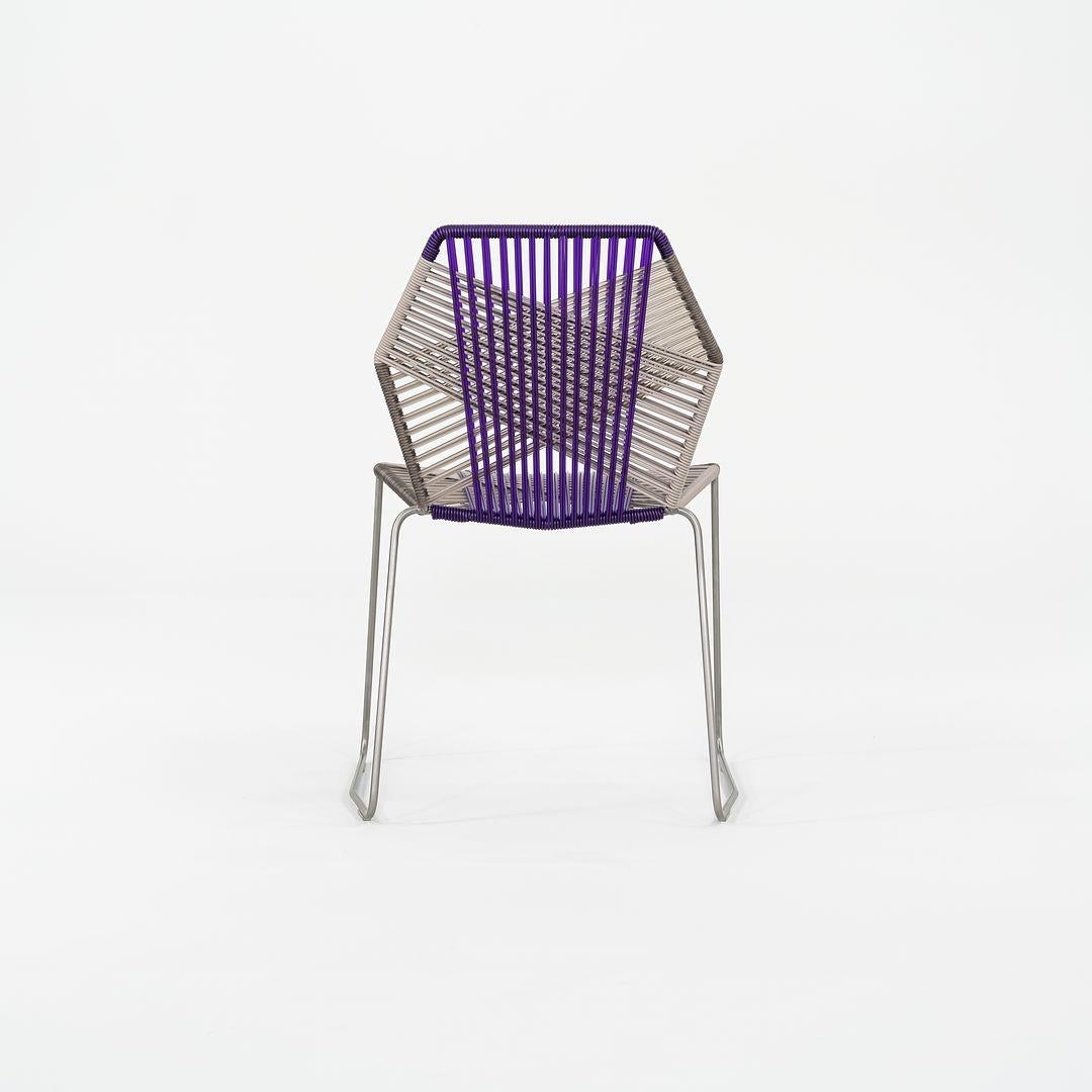 2023 Patricia Urquiola for Moroso Tropicalia Dining Side Chair Purple and Grey In Excellent Condition For Sale In Philadelphia, PA