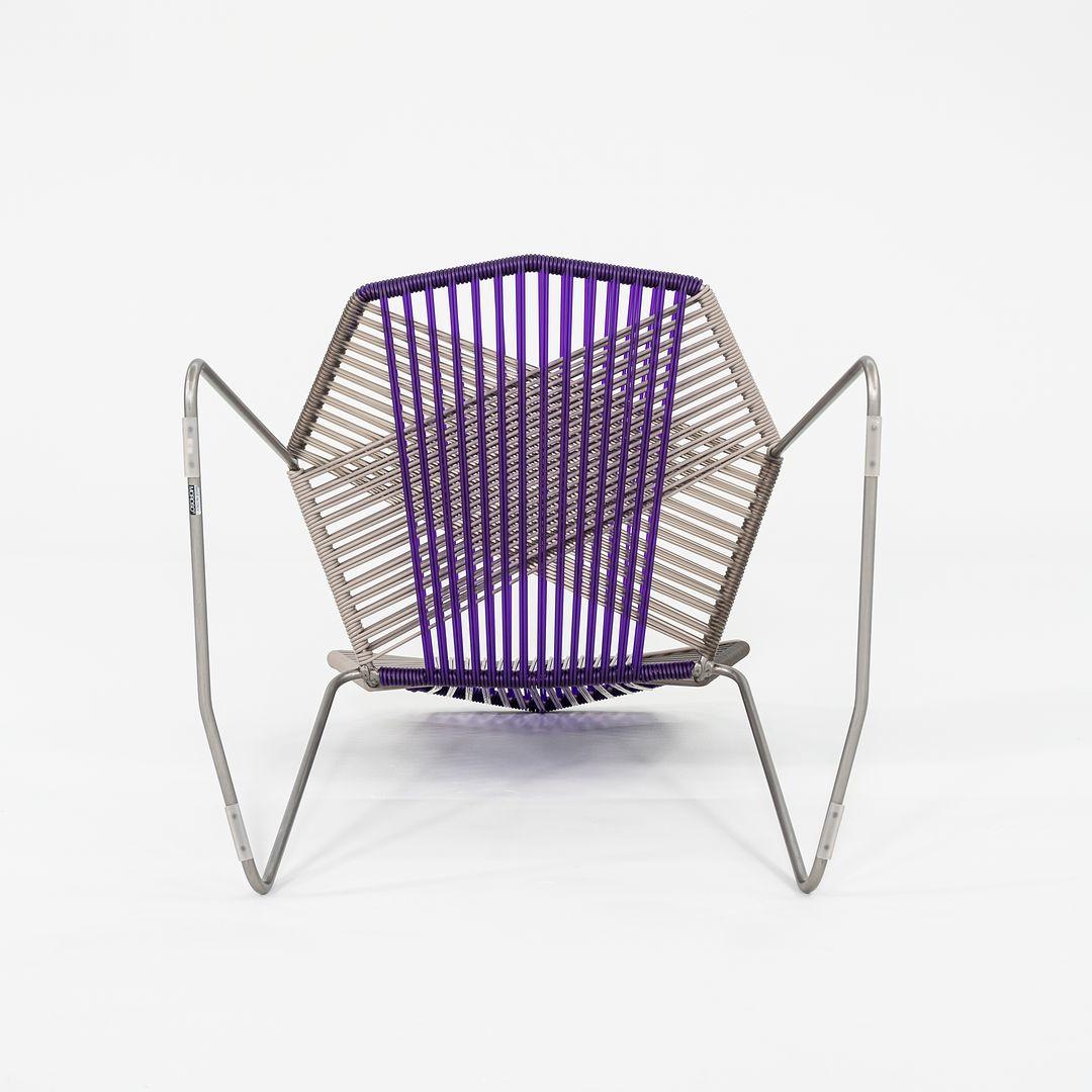 Contemporary 2023 Patricia Urquiola for Moroso Tropicalia Dining Side Chair Purple and Grey For Sale
