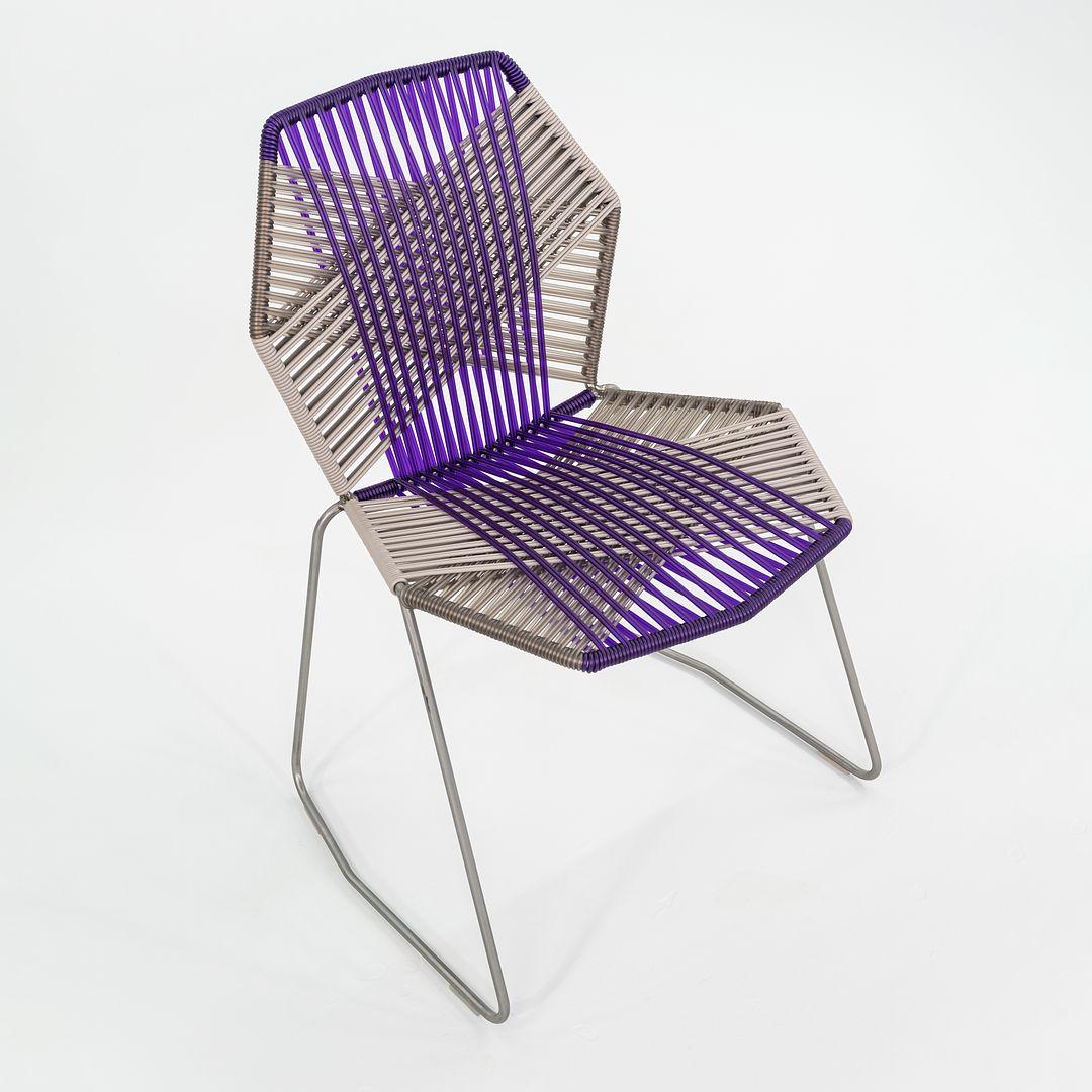 Stainless Steel 2023 Patricia Urquiola for Moroso Tropicalia Dining Side Chair Purple and Grey For Sale