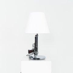 2023 Philippe Starck for Flos Bedside Gun Table Lamp in Chrome with White Shade