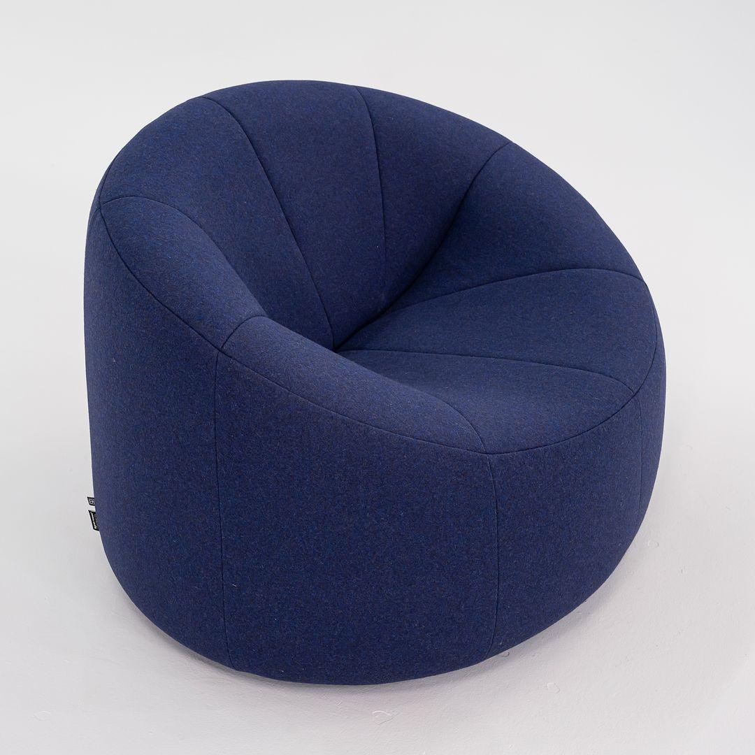 Fabric 2023 Pierre Paulin for Ligne Roset Pumpkin Lounge Chair in Divina Melange Cobalt