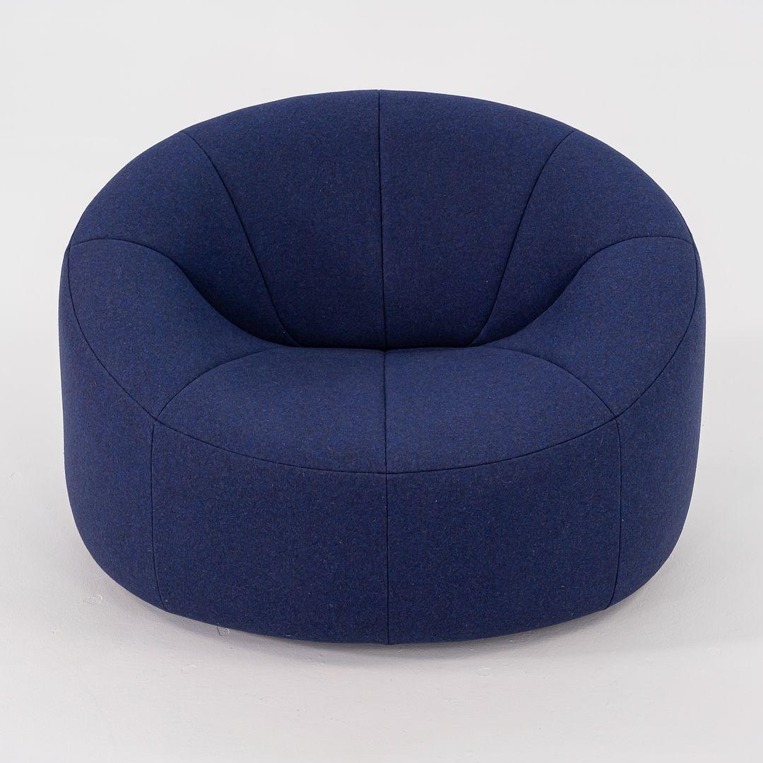 2023 Pierre Paulin for Ligne Roset Pumpkin Lounge Chair in Divina Melange Cobalt 1