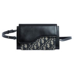 2023 Pochette Dior Wallet on strap Bag Oblique Jacquard Blue in box