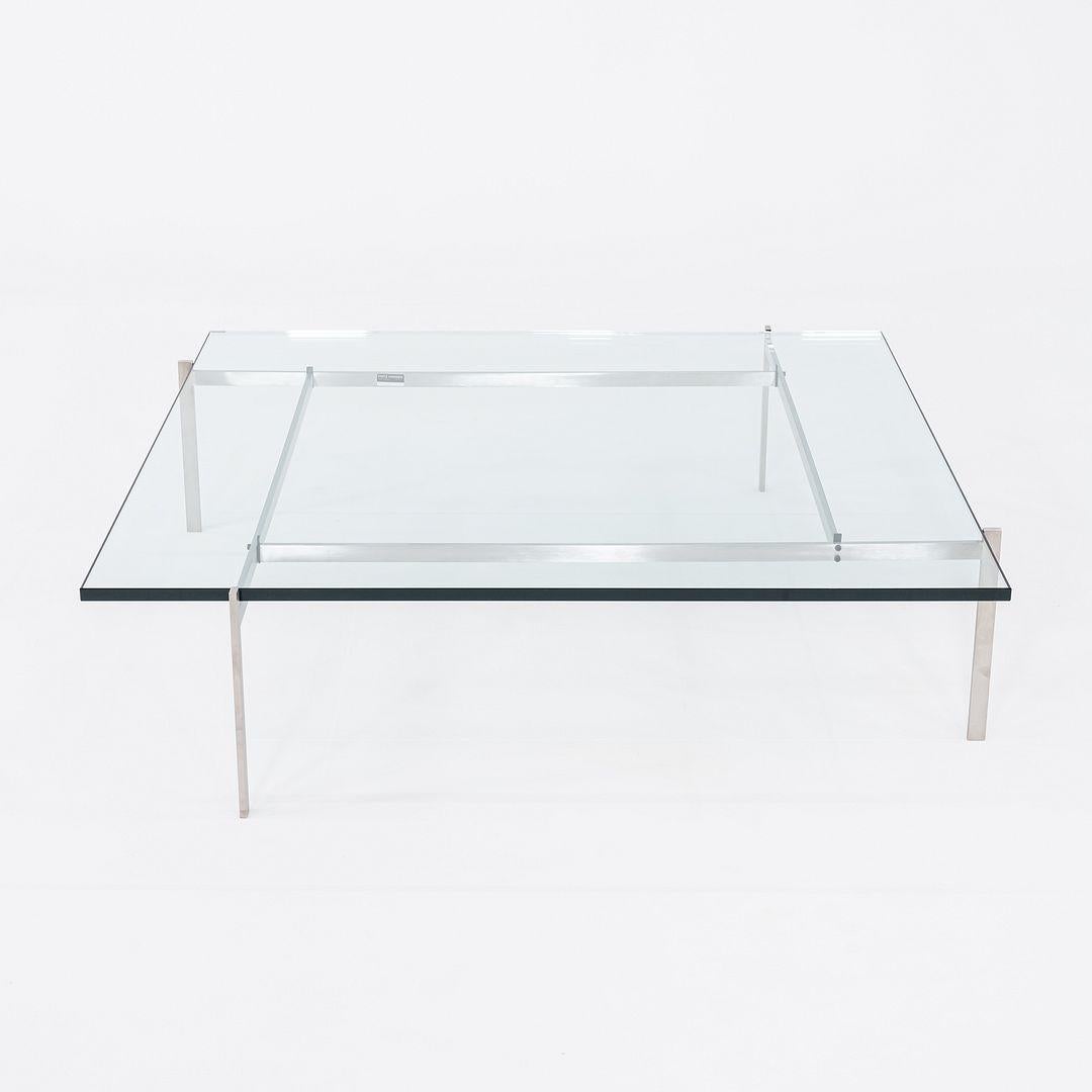 2023 Poul Kjaerholm for Fritz Hansen PK61A Glass & Stainless Coffee Table In Good Condition For Sale In Philadelphia, PA