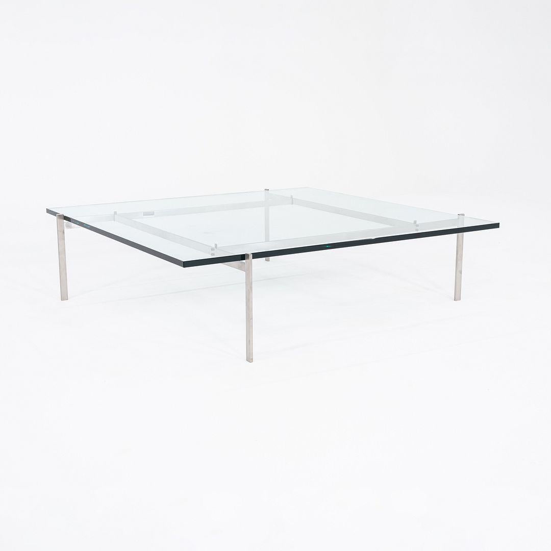 2023 Poul Kjaerholm for Fritz Hansen PK61A Glass & Stainless Coffee Table For Sale 1