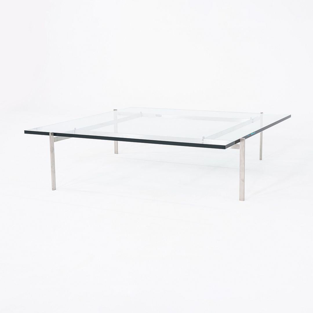 2023 Poul Kjaerholm for Fritz Hansen PK61A Glass & Stainless Coffee Table For Sale 2