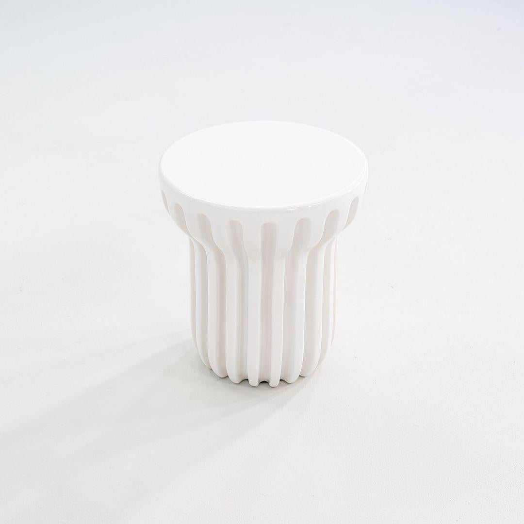 2023 Roche Bobois Ceramic Radian Tall Side / End Table in Blanc Brilliant For Sale 5