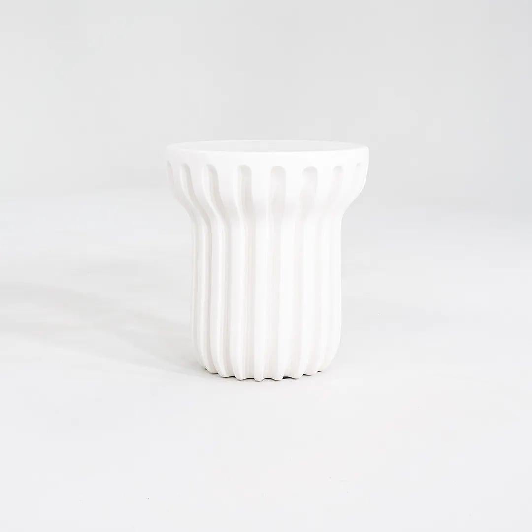 2023 Roche Bobois Ceramic Radian Tall Side / End Table in Blanc Brilliant For Sale 6