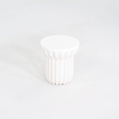 2023 Roche Bobois Ceramic Radian Tall Side / End Table in Blanc Brilliante