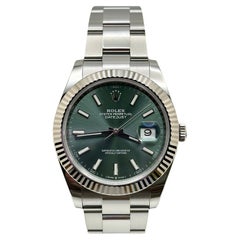 2023 Rolex 126334 Datejust 41 Quadrante Verde Menta Scatola in Acciaio Inox