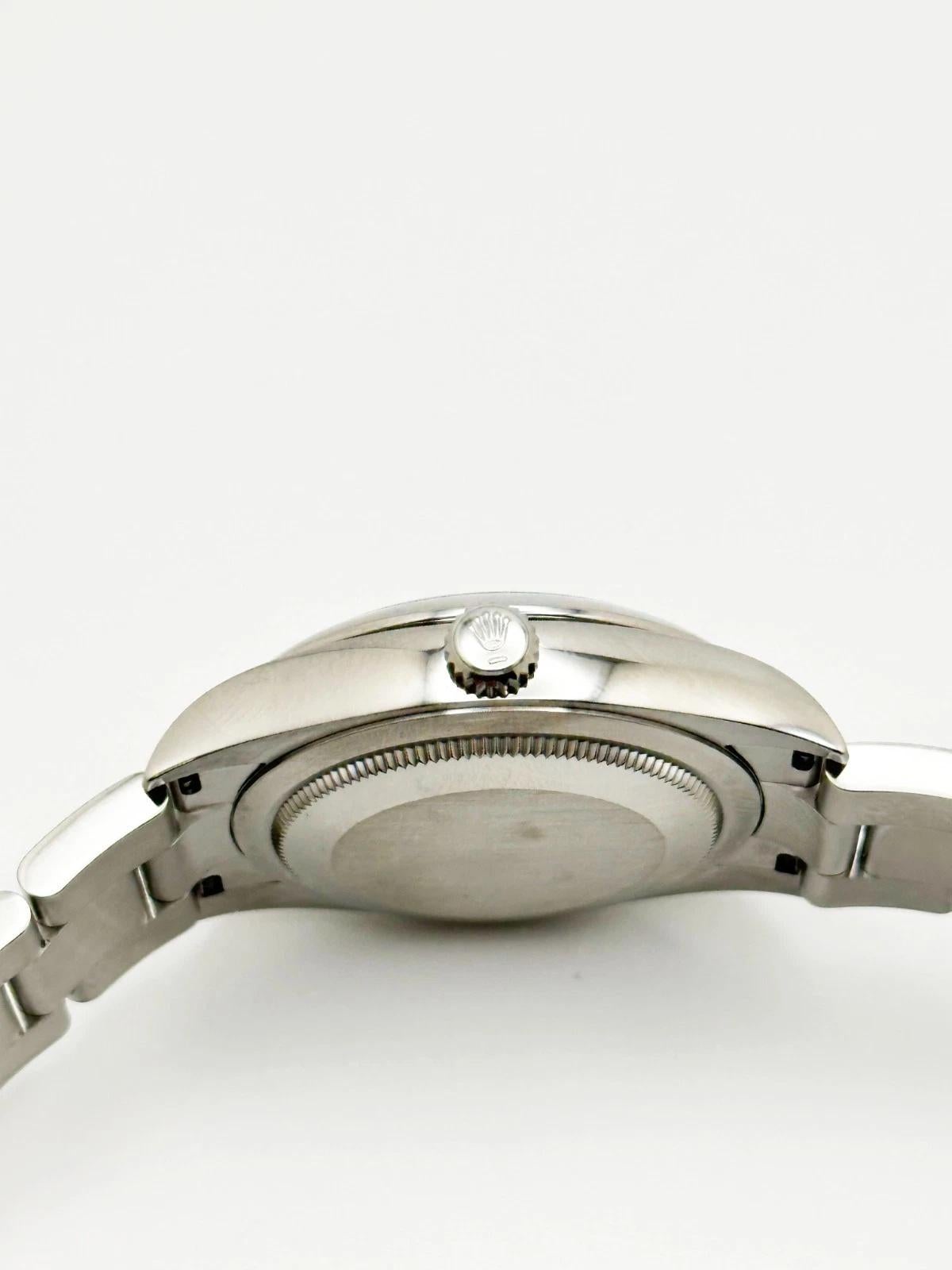 2023 Rolex Oyster Perpetual 124200 34mm blaues Zifferblatt Edelstahl Box Papier im Angebot 6