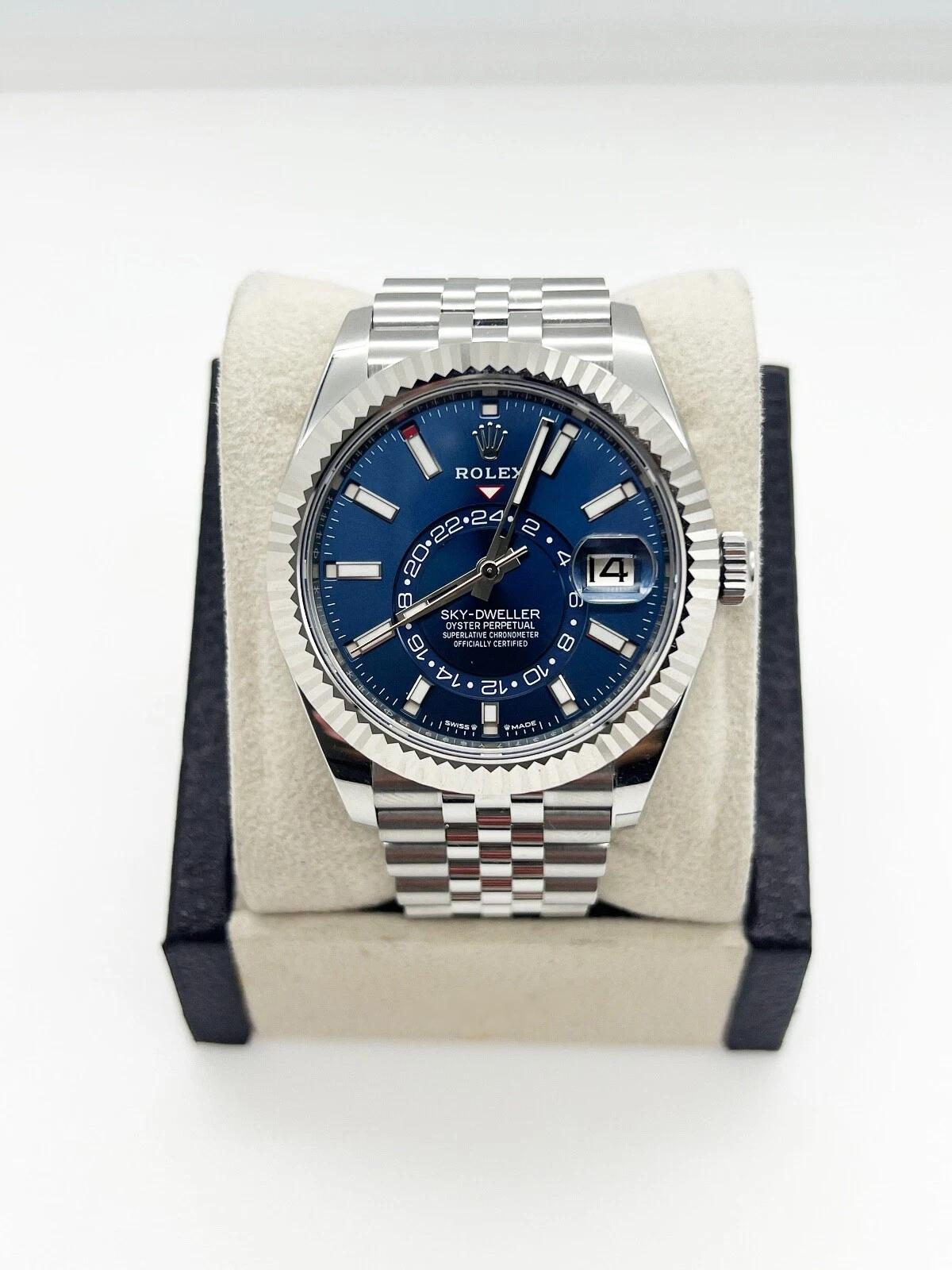 2023 Rolex Sky Dweller 336934 42mm Cadran bleu Acier inoxydable Jubilee Box Paper Pour hommes en vente