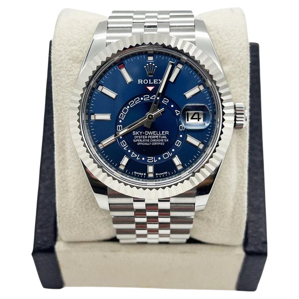2023 Rolex Sky Dweller 336934 42mm Cadran bleu Acier inoxydable Jubilee Box Paper en vente