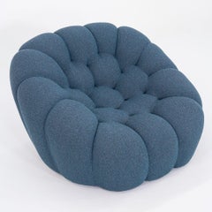 2023 Sacha Lakic for Roche Bobois Bubble Lounge Arm Chair in Blue Fabric