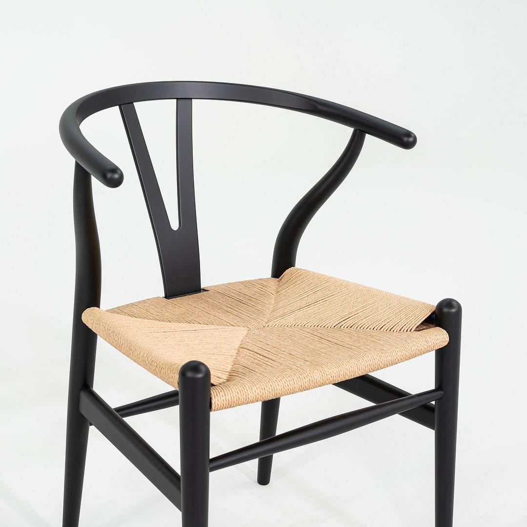2023 Set of Four Carl Hansen Hans Wegner CH24 Wishbone Dining Chairs in Black 4