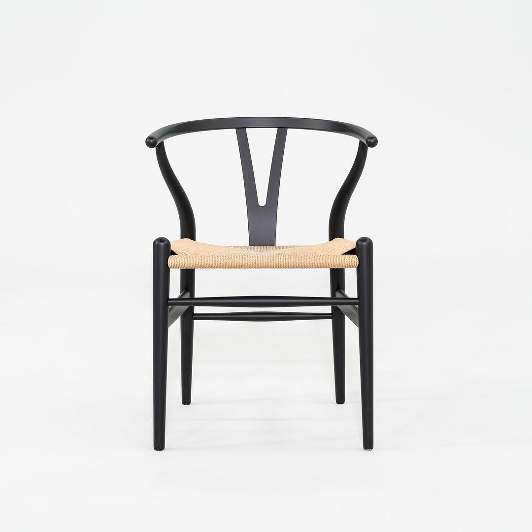 Danish 2023 Set of Four Carl Hansen Hans Wegner CH24 Wishbone Dining Chairs in Black