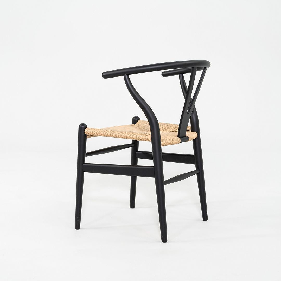 Contemporary 2023 Set of Four Carl Hansen Hans Wegner CH24 Wishbone Dining Chairs in Black