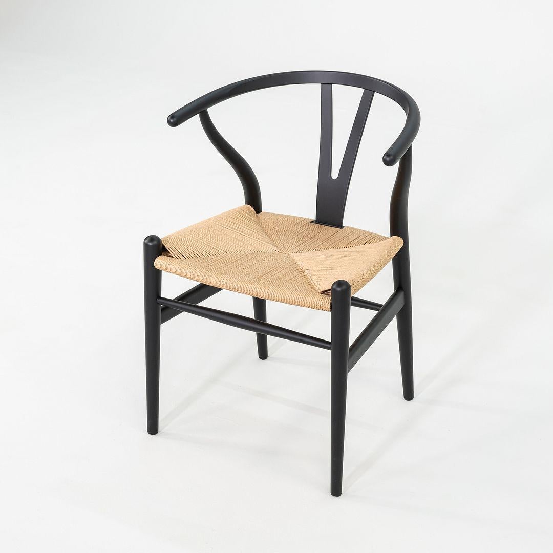 2023 Set of Four Carl Hansen Hans Wegner CH24 Wishbone Dining Chairs in Black 1