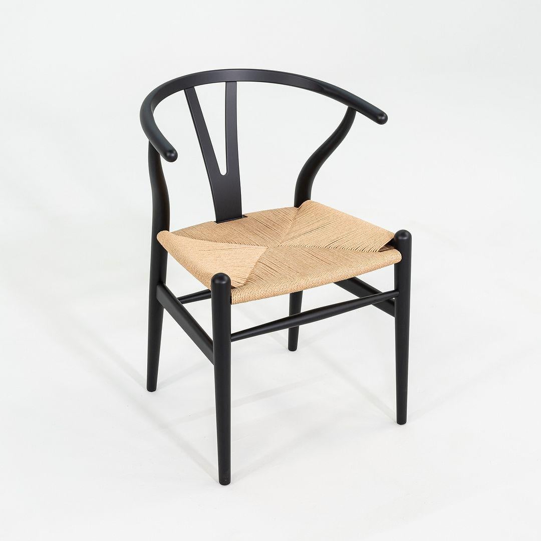 2023 Set of Four Carl Hansen Hans Wegner CH24 Wishbone Dining Chairs in Black 2