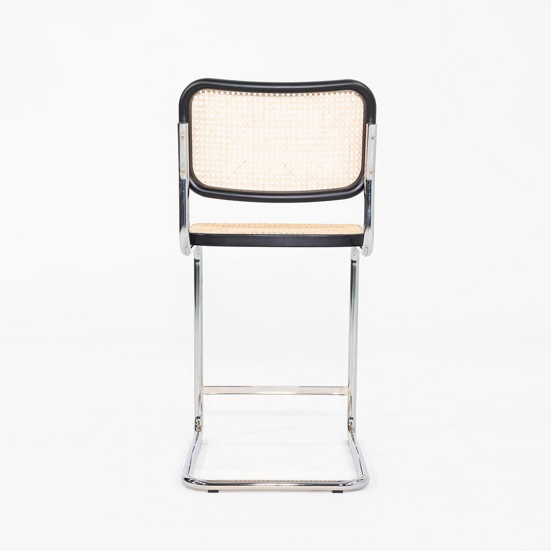 2023 Set of Three Cesca Counter Stools by Marcel Breuer for Knoll Ebonized Beech In Excellent Condition In Philadelphia, PA