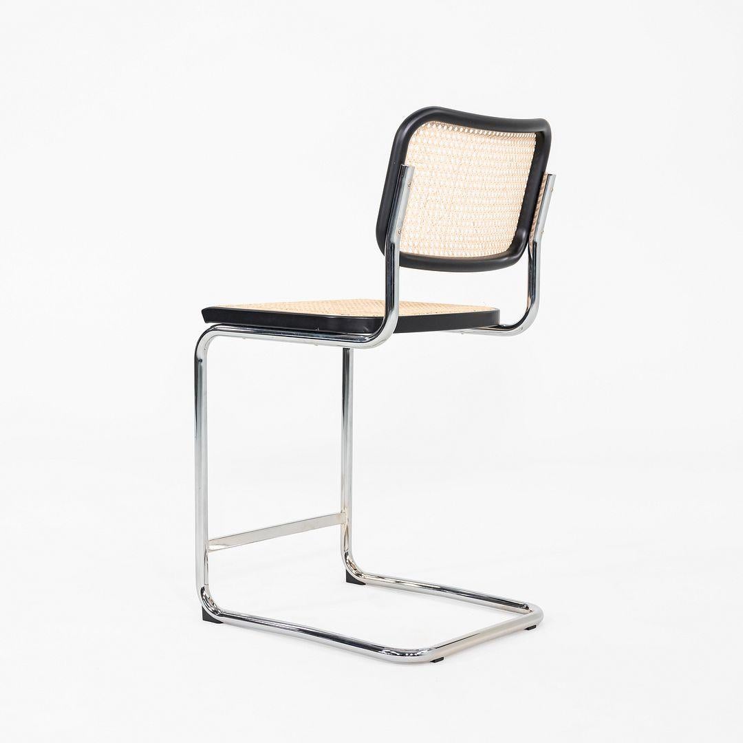 Contemporary 2023 Set of Three Cesca Counter Stools by Marcel Breuer for Knoll Ebonized Beech