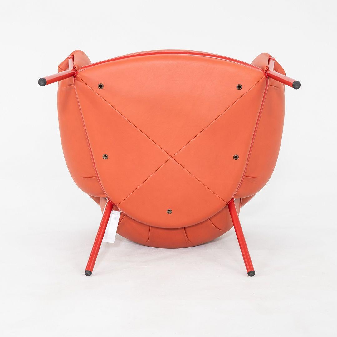 2023 Stephen Burks for BD Barcelona Grasso Lounge Chair in Orange Leather For Sale 2