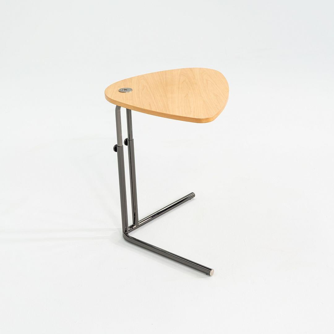 2023 Tecta K22 Asymmetrical Mobile Table in Black Chrome with Oak Top In Excellent Condition For Sale In Philadelphia, PA